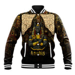 Anubis Egypt Baseball Jacket Ancient Hieroglyph Pharaoh Spirit - African Pride