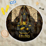 Anubis Egypt Beach Blanket Ancient Hieroglyph Pharaoh Spirit - African Pride