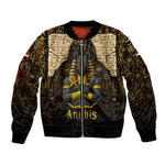 Anubis Egypt Bomber Jacket Ancient Hieroglyph Pharaoh Spirit - African Pride