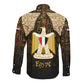 Anubis Egypt Long Sleeve Button Shirt Ancient Hieroglyph Pharaoh Spirit - African Pride