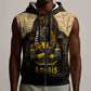 Anubis Egypt Sleeveless Zip Hoodie Ancient Hieroglyph Pharaoh Spirit - African Pride