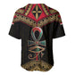 Ankh Eye of Horus Egypt Baseball Jersey Ancient Black Gold Hieroglyph Spirit - African Pride