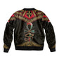 Ankh Eye of Horus Egypt Bomber Jacket Ancient Black Gold Hieroglyph Spirit - African Pride