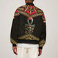 Ankh Eye of Horus Egypt Bomber Jacket Ancient Black Gold Hieroglyph Spirit - African Pride