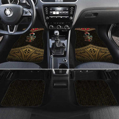 Ankh Eye of Horus Egypt Car Mats Ancient Black Gold Hieroglyph Spirit - African Pride