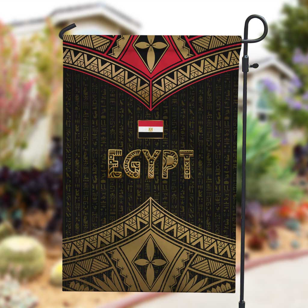 Ankh Eye of Horus Egypt Garden Flag Ancient Black Gold Hieroglyph Spirit - African Pride