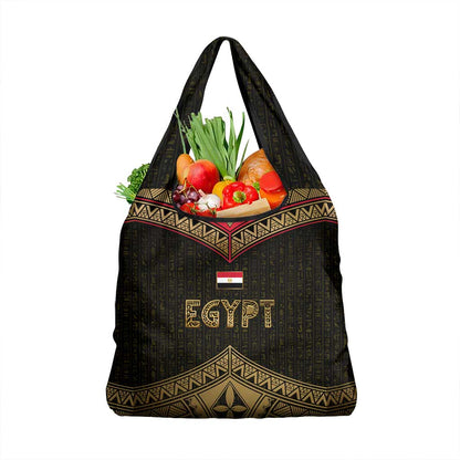 Ankh Eye of Horus Egypt Grocery Bag Ancient Black Gold Hieroglyph Spirit - African Pride