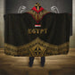 Ankh Eye of Horus Egypt Hooded Blanket Ancient Black Gold Hieroglyph Spirit - African Pride