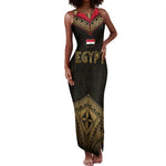 Ankh Eye of Horus Egypt Tank Maxi Dress Ancient Black Gold Hieroglyph Spirit - African Pride