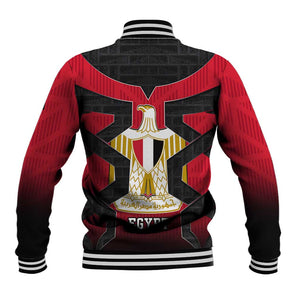 Egypt Flag Emblem Baseball Jacket Red Black Bold Spirit - African Pride
