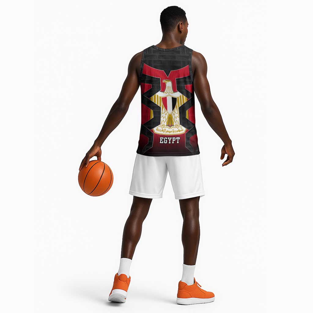 Egypt Flag Emblem Basketball Jersey Red Black Bold Spirit TS04
