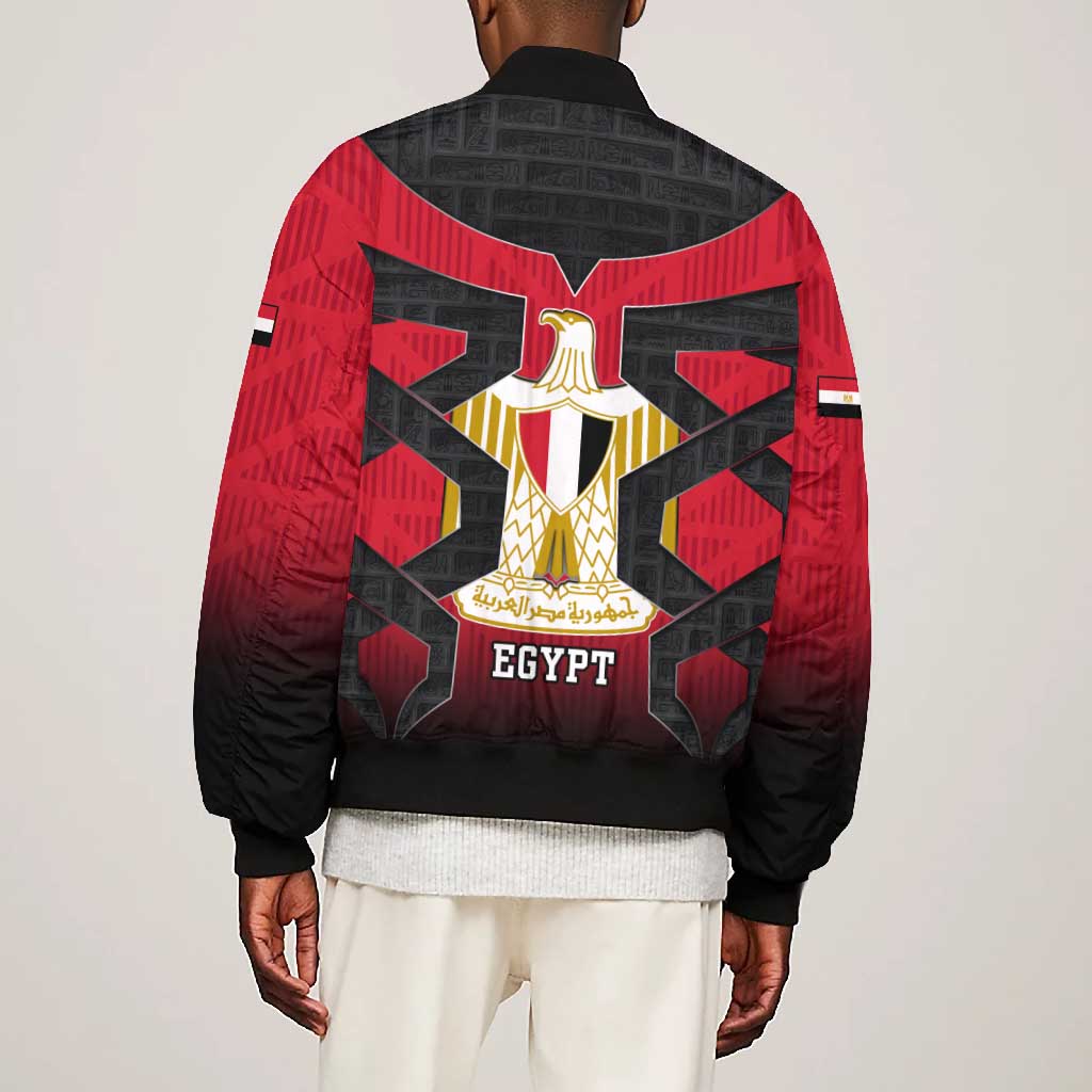 Egypt Flag Emblem Bomber Jacket Red Black Bold Spirit - African Pride
