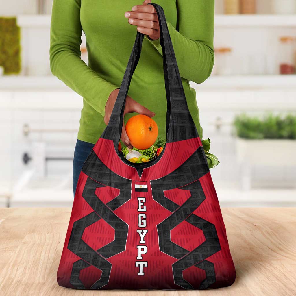 Egypt Flag Emblem Grocery Bag Red Black Bold Spirit - African Pride