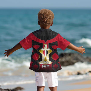 Egypt Flag Emblem Kid Hawaiian Shirt Red Black Bold Spirit - African Pride