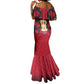 Egypt Flag Emblem Mermaid Dress Red Black Bold Spirit - African Pride