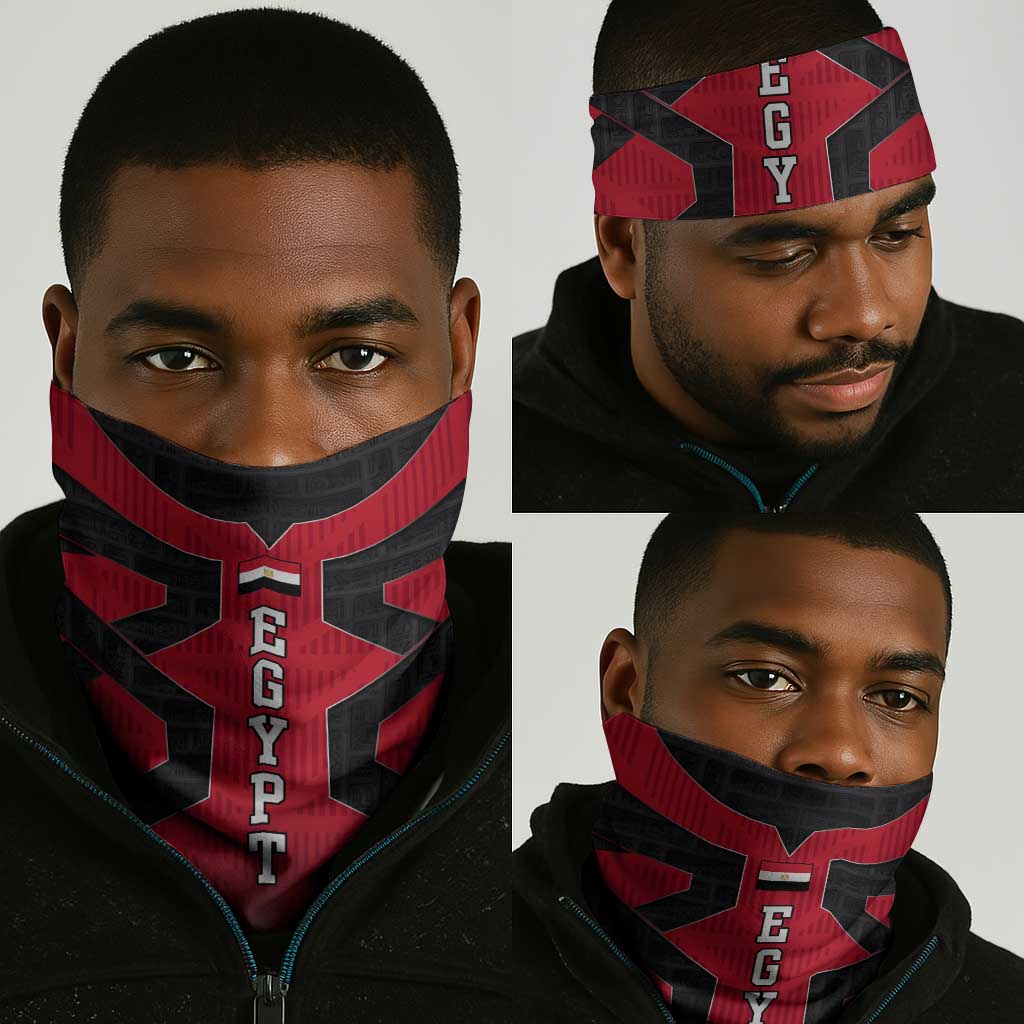 Egypt Flag Emblem Neck Gaiter Red Black Bold Spirit TS04