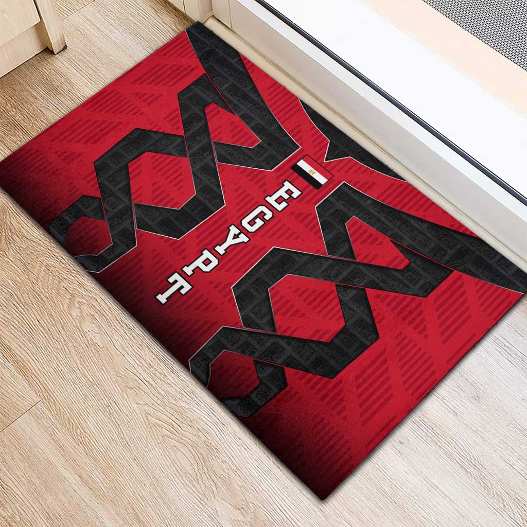 Egypt Flag Emblem Rubber Doormat Red Black Bold Spirit - African Pride