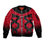 Egypt Flag Emblem Sleeve Zip Bomber Jacket Red Black Bold Spirit - African Pride