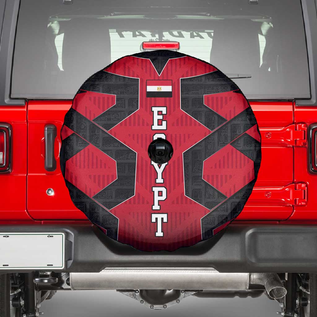 Egypt Flag Emblem Spare Tire Cover Red Black Bold Spirit - African Pride