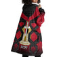 Egypt Flag Emblem Wearable Blanket Hoodie Red Black Bold Spirit - African Pride