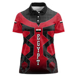 Egypt Flag Emblem Women Polo Shirt Red Black Bold Spirit - African Pride