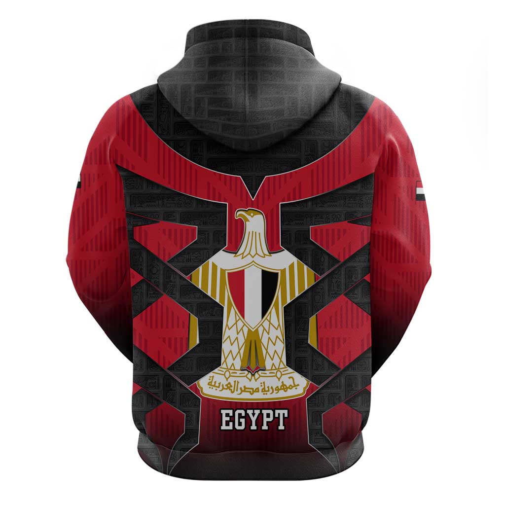 Egypt Flag Emblem Zip Hoodie Red Black Bold Spirit - African Pride