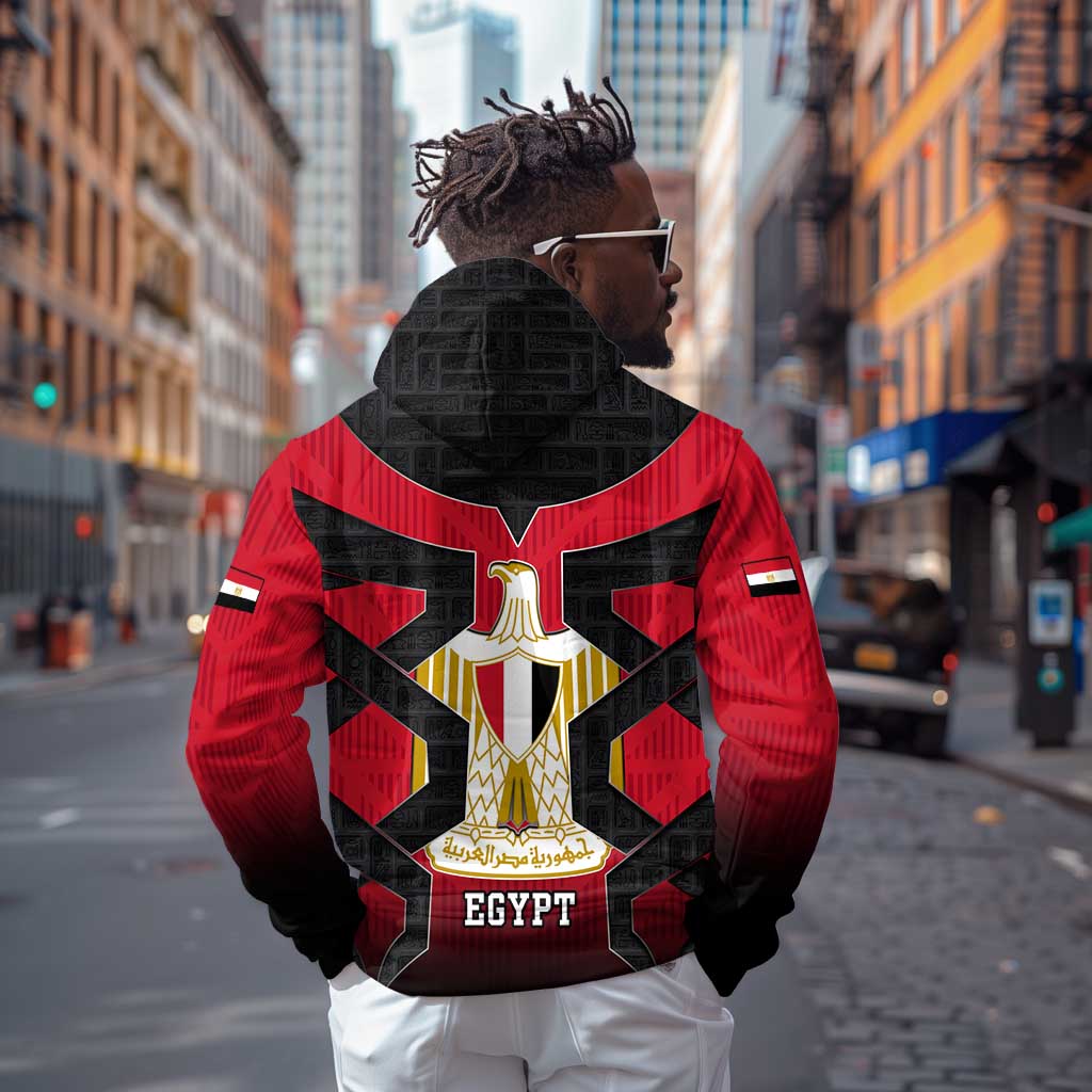 Egypt Flag Emblem Zip Hoodie Red Black Bold Spirit - African Pride
