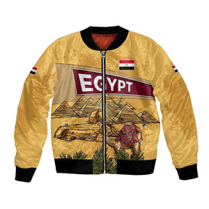 Egyptian Pyramids and Anubis Bomber Jacket Camel Caravan Desert - African Pride