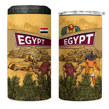 Egyptian Pyramids and Anubis 4 in 1 Can Cooler Tumbler Camel Caravan Desert - African Pride