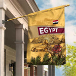 Egyptian Pyramids and Anubis Garden Flag Camel Caravan Desert - African Pride