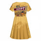 Egyptian Pyramids and Anubis Kid Short Sleeve Dress Camel Caravan Desert - African Pride