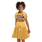 Egyptian Pyramids and Anubis Kid Short Sleeve Dress Camel Caravan Desert - African Pride