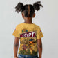 Egyptian Pyramids and Anubis Kid T shirt Camel Caravan Desert - African Pride