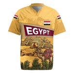 Egyptian Pyramids and Anubis Rugby Jersey Camel Caravan Desert - African Pride