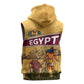 Egyptian Pyramids and Anubis Sleeveless Hoodie Camel Caravan Desert - African Pride