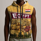 Egyptian Pyramids and Anubis Sleeveless Zip Hoodie Camel Caravan Desert - African Pride
