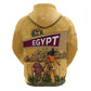 Egyptian Pyramids and Anubis Zip Hoodie Camel Caravan Desert - African Pride