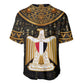 Pharaoh King Tut Egypt Baseball Jersey Hieroglyphic Gold Pattern - African Pride
