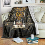 Pharaoh King Tut Egypt Blanket Hieroglyphic Gold Pattern - African Pride