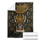 Pharaoh King Tut Egypt Blanket Hieroglyphic Gold Pattern - African Pride