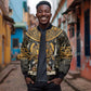 Pharaoh King Tut Egypt Bomber Jacket Hieroglyphic Gold Pattern - African Pride