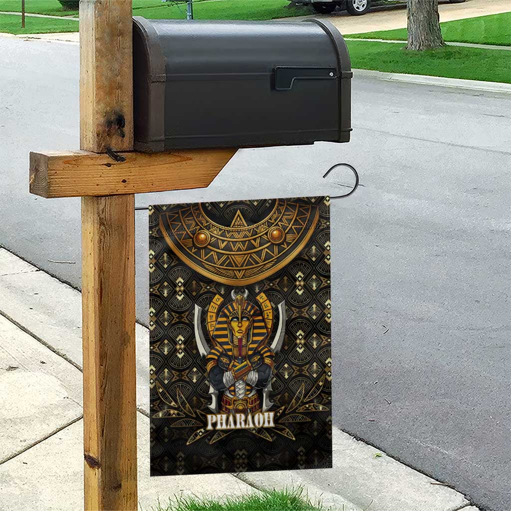 Pharaoh King Tut Egypt Garden Flag Hieroglyphic Gold Pattern - African Pride