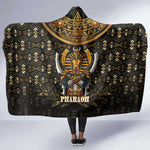 Pharaoh King Tut Egypt Hooded Blanket Hieroglyphic Gold Pattern - African Pride