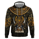 Pharaoh King Tut Egypt Hoodie Hieroglyphic Gold Pattern - African Pride