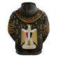 Pharaoh King Tut Egypt Hoodie Hieroglyphic Gold Pattern - African Pride