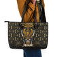 Pharaoh King Tut Egypt Leather Tote Bag Hieroglyphic Gold Pattern - African Pride