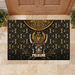 Pharaoh King Tut Egypt Rubber Doormat Hieroglyphic Gold Pattern - African Pride