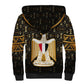 Pharaoh King Tut Egypt Sherpa Hoodie Hieroglyphic Gold Pattern - African Pride