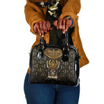 Pharaoh King Tut Egypt Shoulder Handbag Hieroglyphic Gold Pattern - African Pride