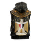 Pharaoh King Tut Egypt Sleeveless Zip Hoodie Hieroglyphic Gold Pattern - African Pride